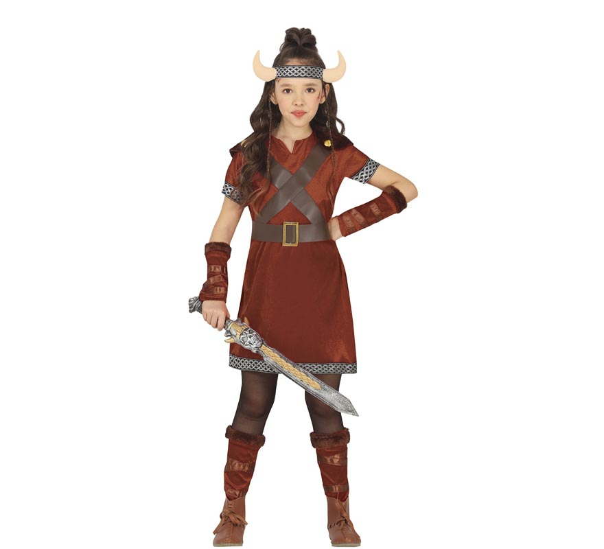 Fato de guerreiro viking nórdico para menina