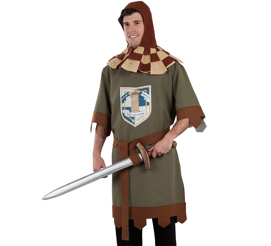 Fato de guerreiro verde medieval para homem