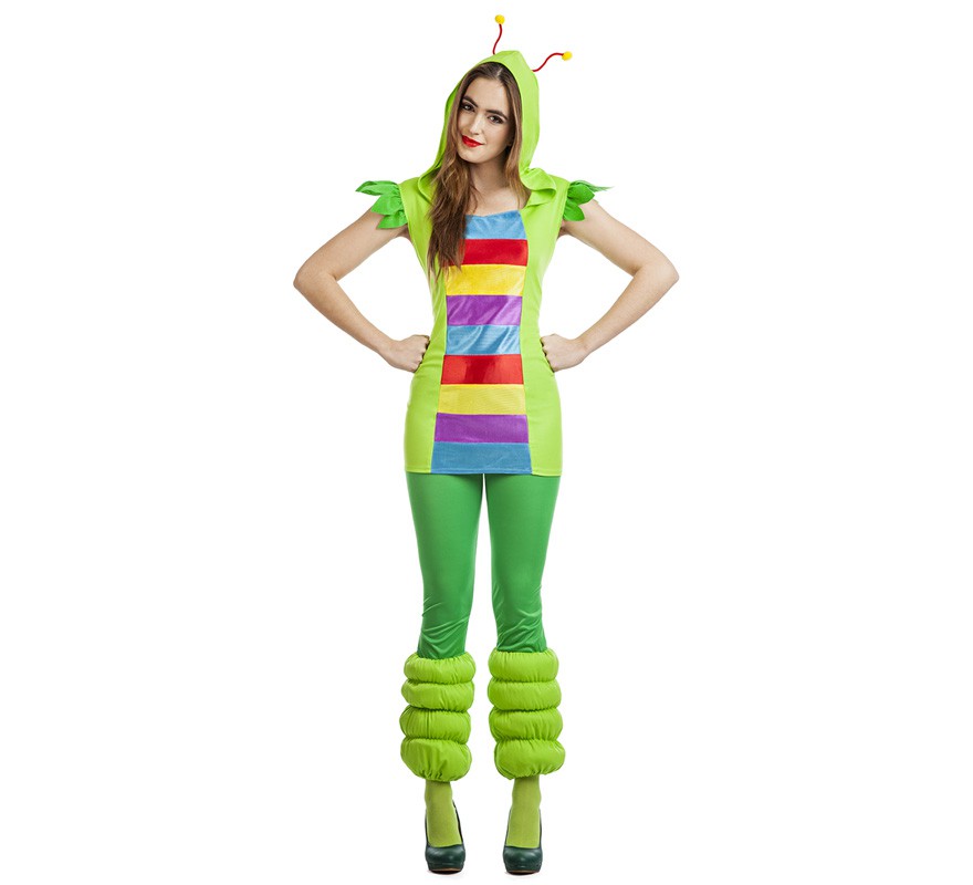 Fato de verme multicolorido para mulher