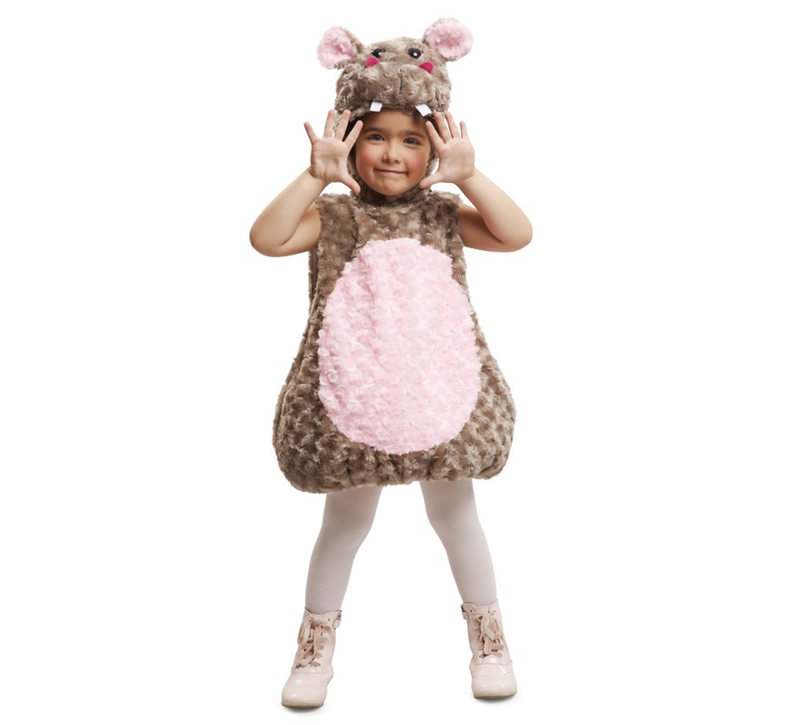 Fato de hipopótamo de pelúcia para menina