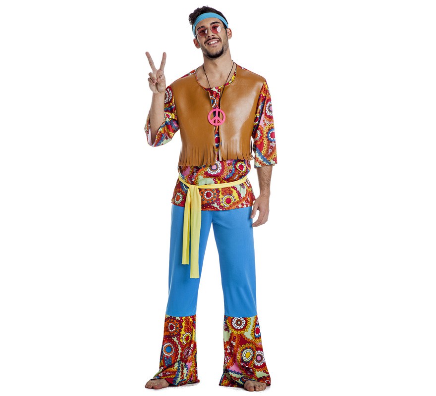 Hippie costume with vest for men
