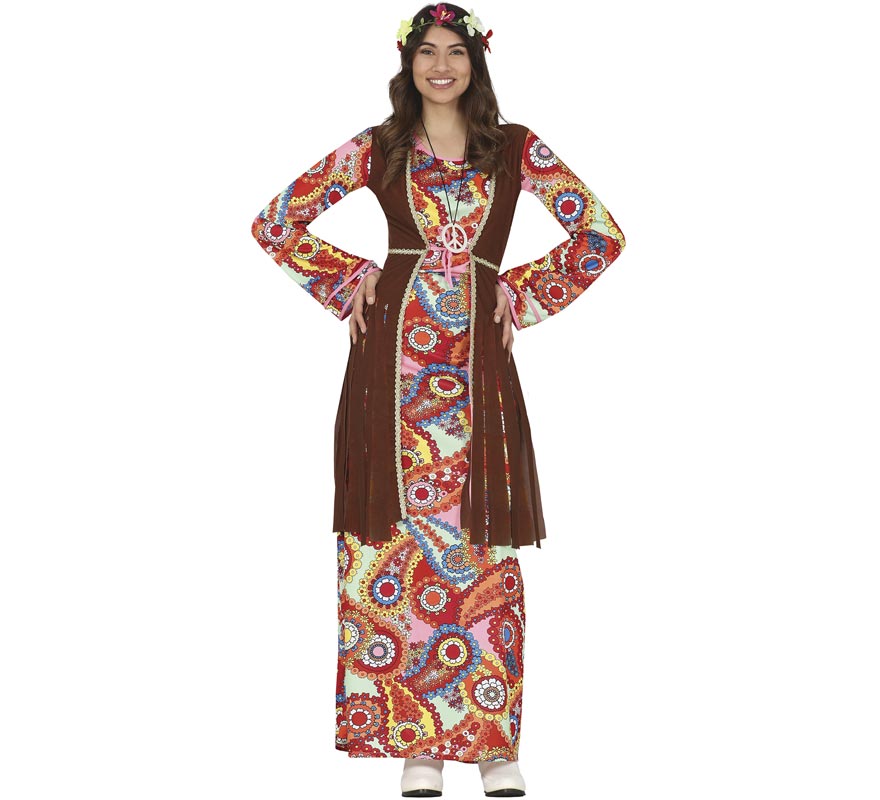 Traje hippie com vestido longo para mulheres