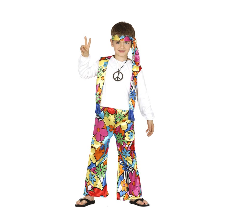 Fato de hippie florido para criança