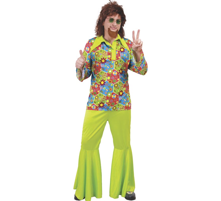 Fato de Hippie Flower Power para homem Fato de Hippie Flower Power para homem