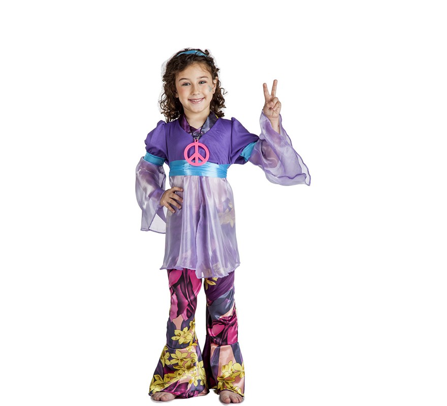 Fato de hippie roxo para menina