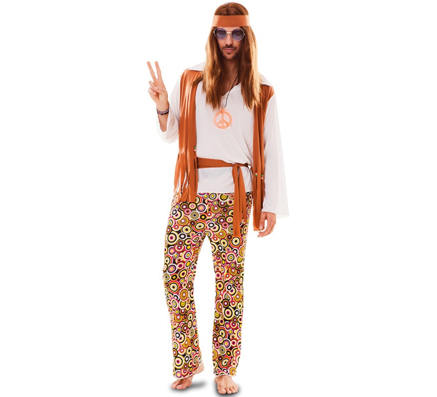 Fato de hippie psicodélico masculino