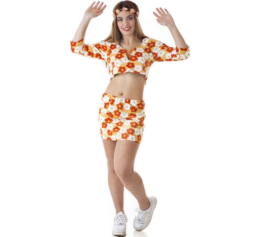 Fato de Top e Minissaia Hippie Flores de Laranjeira para mulher