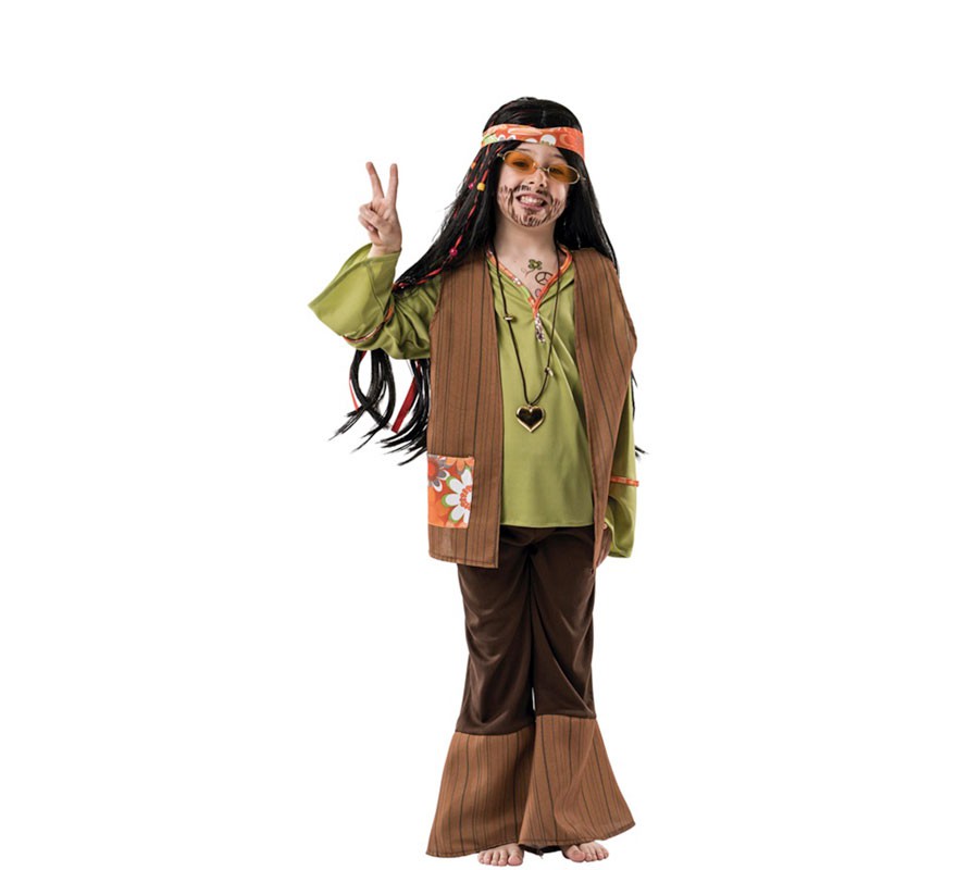 Fato de hippie com flores para criança