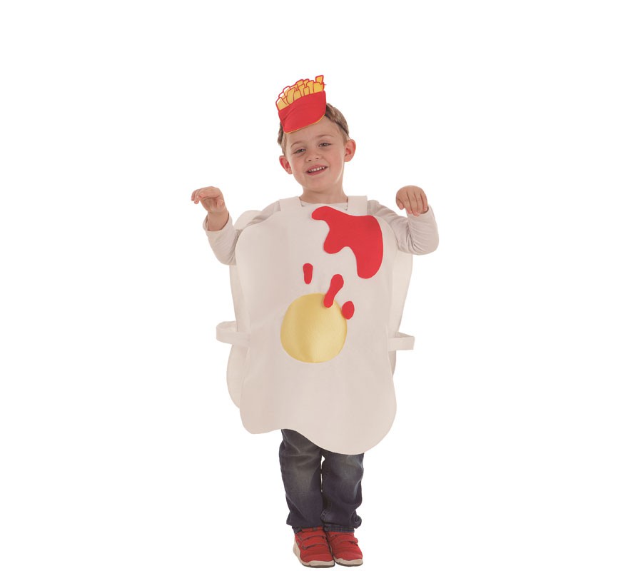 Fato de ovo com tomate e batata para crianças