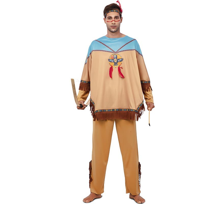 Apache Indian costume with headdress for men
