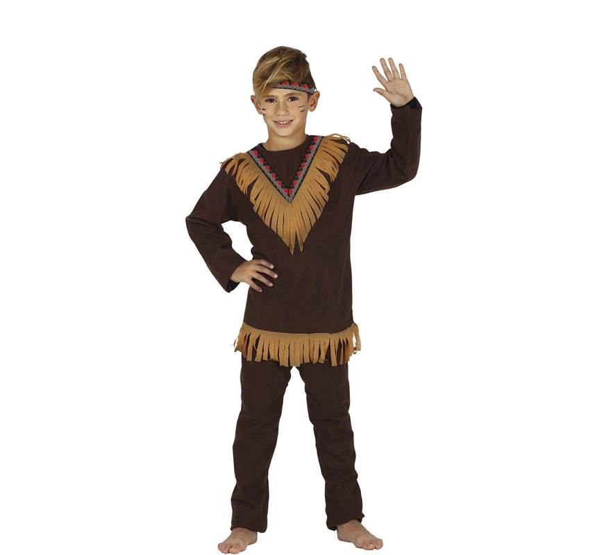 Fato de franja indiana marrom para menino