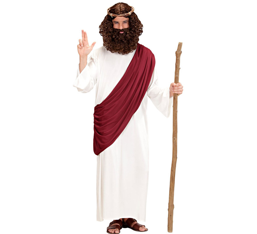 Costume of Jesus The Messiah or Prophet with cane for men Costume of Jesus The Messiah or Prophet with cane for men