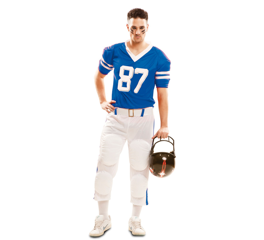Blue American Football Player Costume for Men