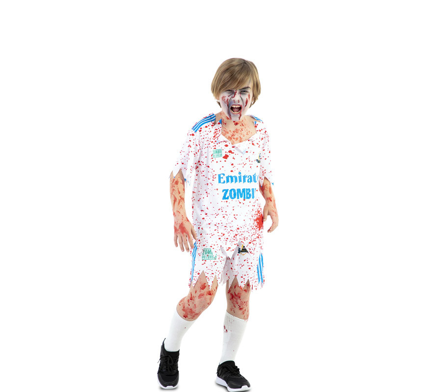 Fato de jogador de futebol zumbi para menino