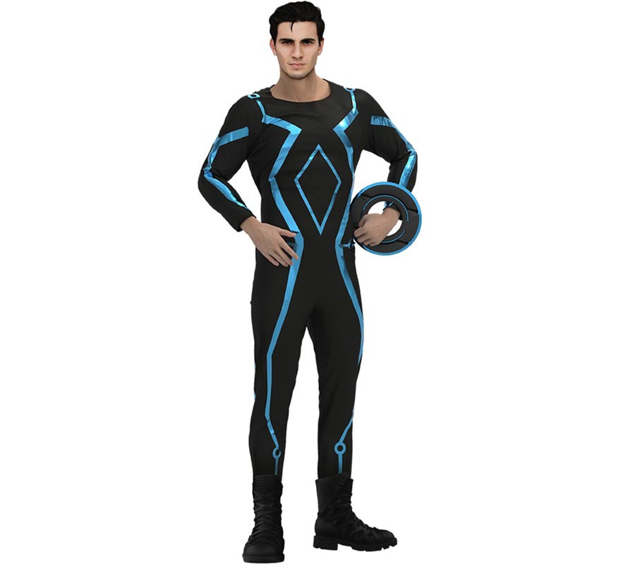 Black and blue video game player costume for men
