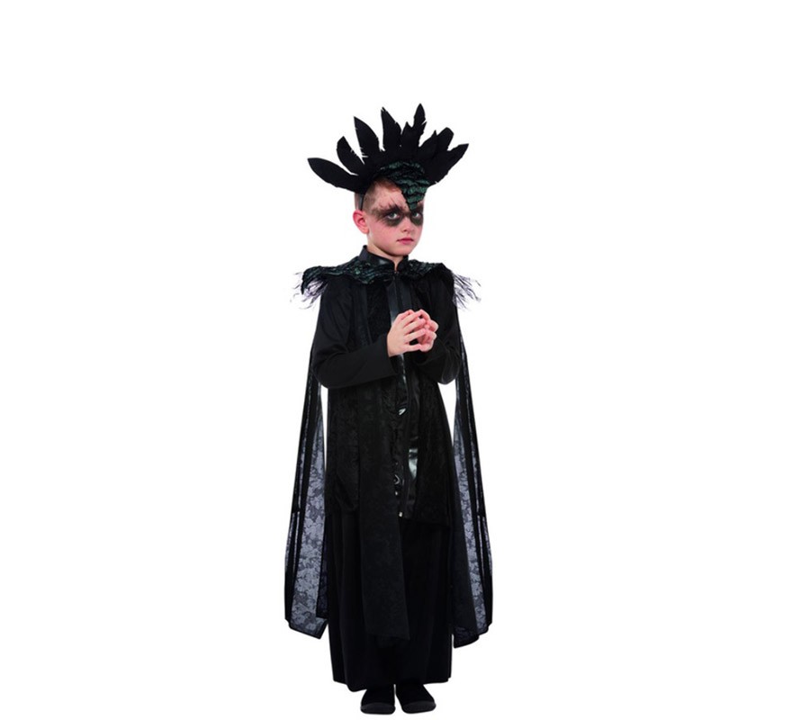 Fato preto elegante de Príncipe Raven para menino Fato preto elegante de Príncipe Raven para menino