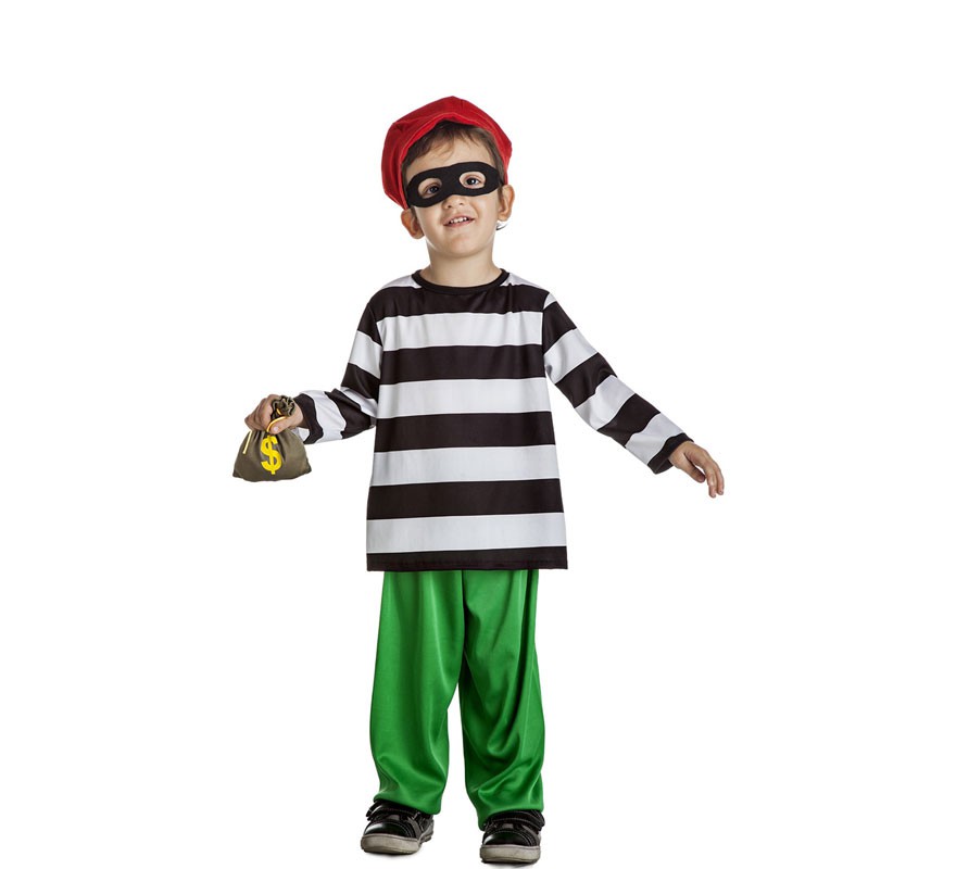 Fato de ladrão mascarado para crianças e bebés