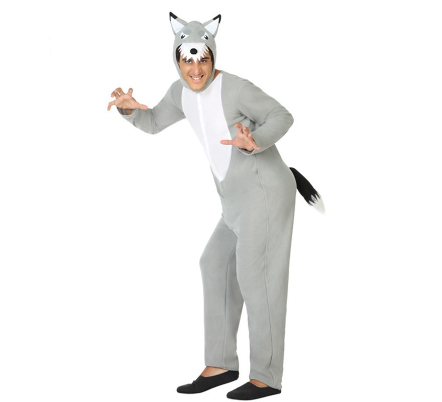 Gray wolf costume for men