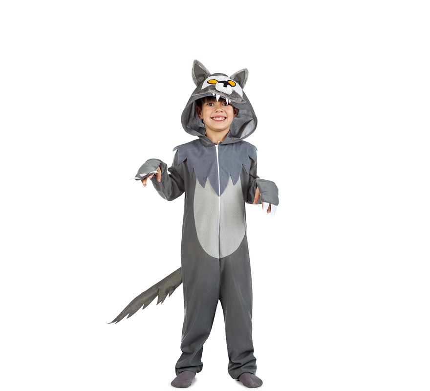 Fato de lobo cinzento para crianças