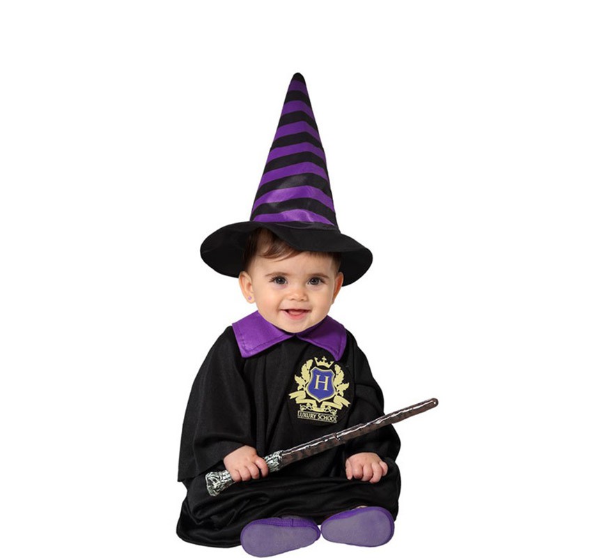 Black and purple wizard costume for baby and children