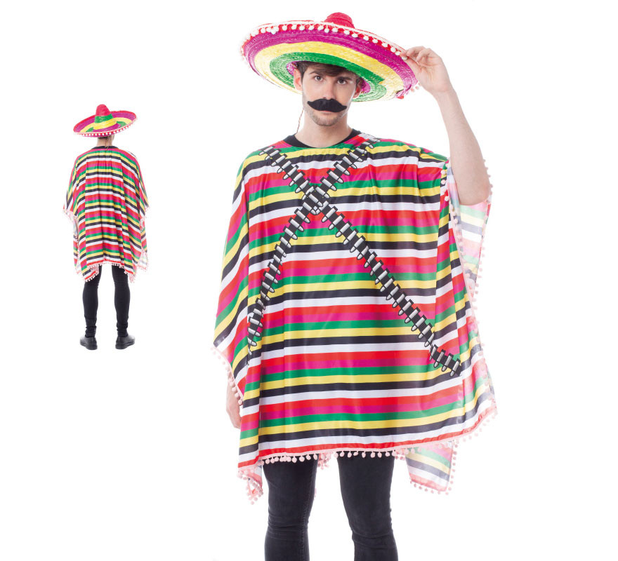 Fato mexicano listrado multicolorido para homem