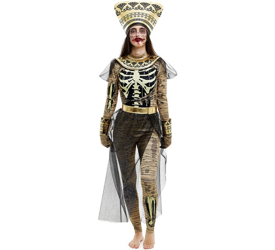 Fato de múmia faraó com cocar para mulher