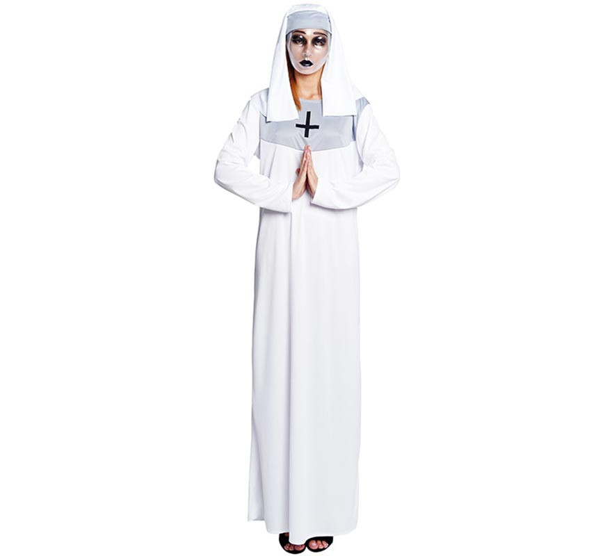Fato de freira branca para mulher Fato de freira branca para mulher