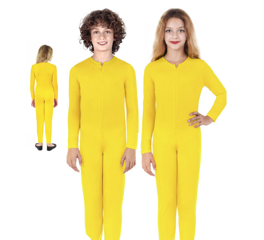 Fato ou macacão amarelo de manga comprida para criança