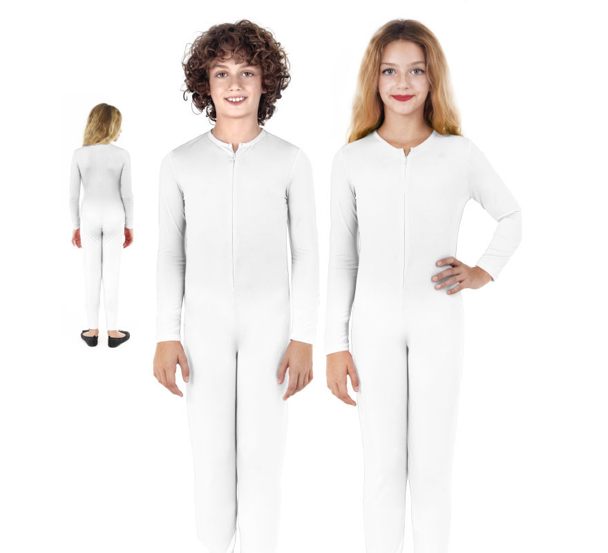 White long-sleeved costume or jumpsuit for children