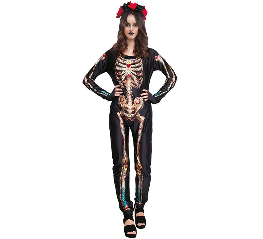 Fato de macaco com estampa Catrina para mulher