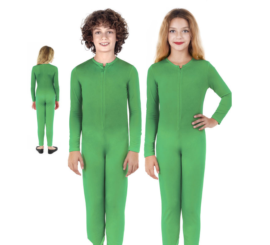 Green long-sleeved costume or jumpsuit for children
