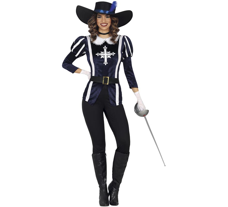 Fato de mosqueteiro azul para mulher