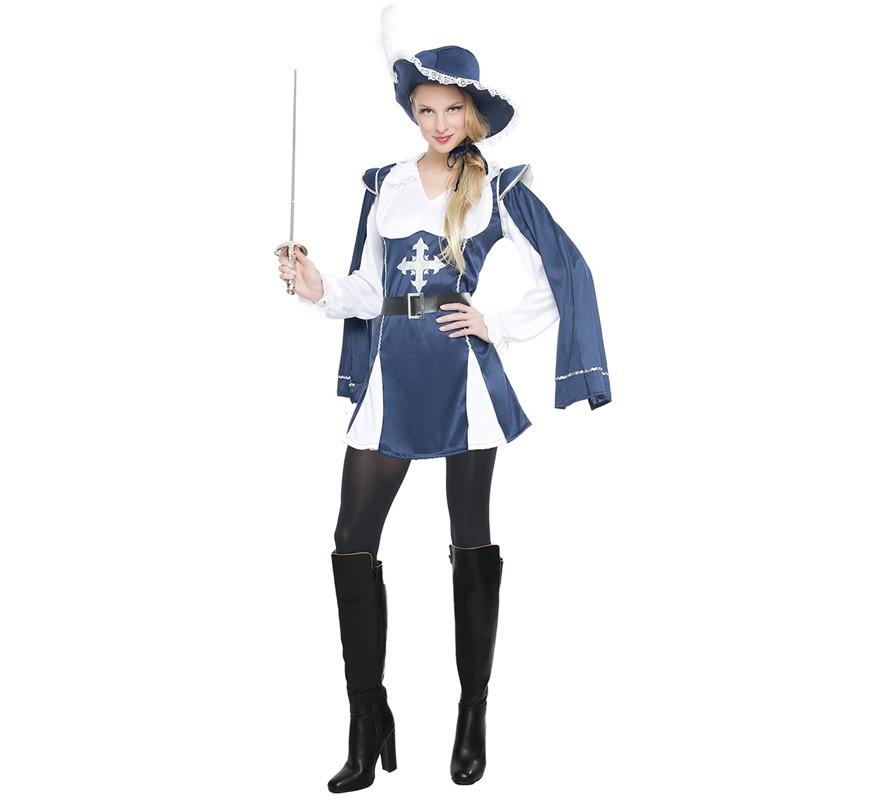 Blue Musketeer costume for women