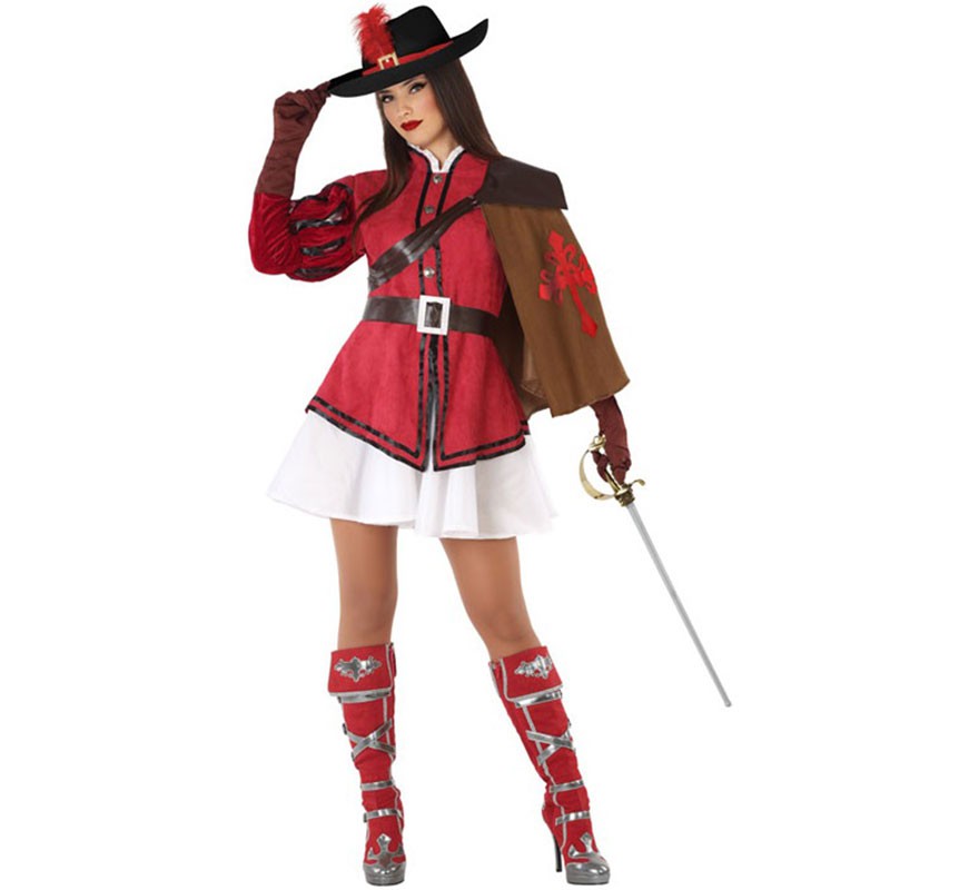 Red Musketeer costume for women