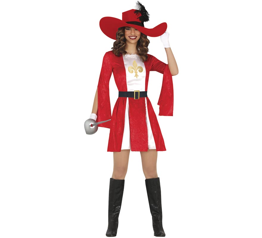 Red Musketeer costume for women