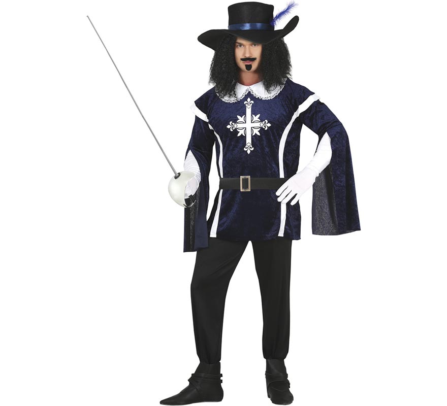 Elegant Blue Musketeer Costume for Men