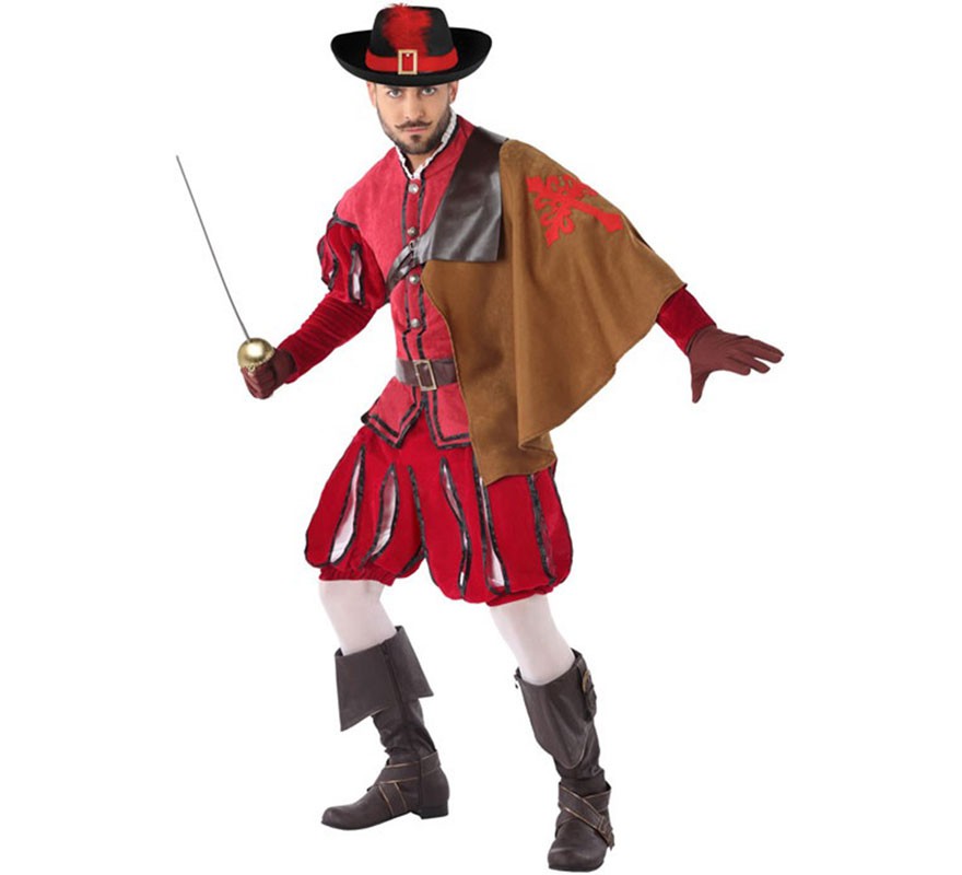 Red Musketeer costume for men