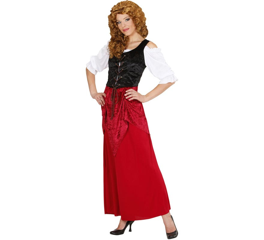 Red and black tavern wench costume for women Red and black tavern wench costume for women
