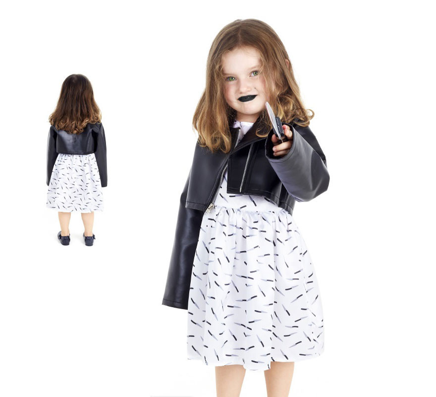 Killer doll costume in dress for girl