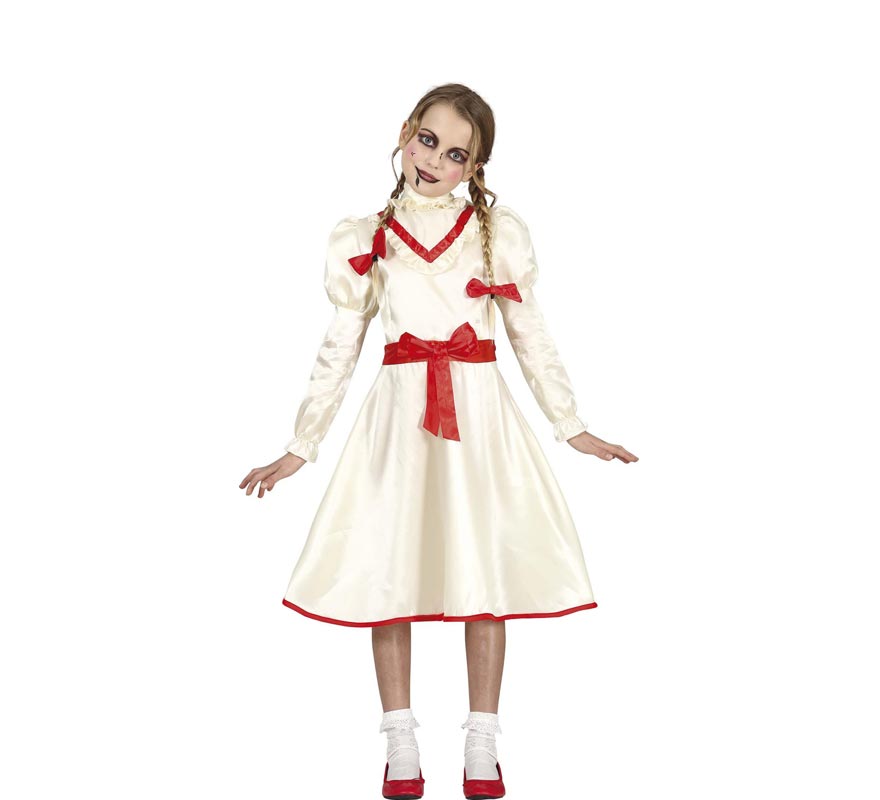 Fato de boneca assombrada com laços para menina