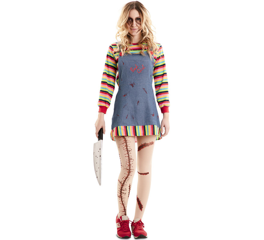 Fato de boneca possuída com saia para mulher