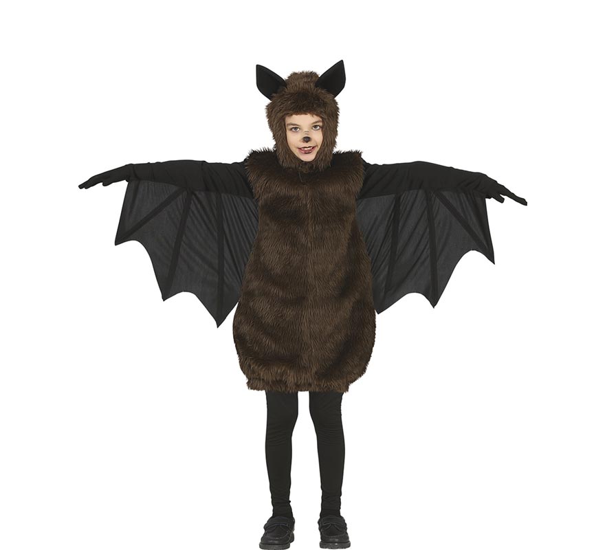 Fato de morcego peludo escuro para menino