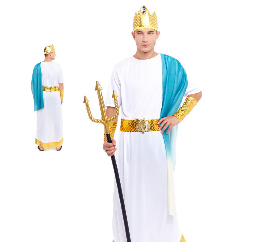 Neptune costume with white tunic for men
