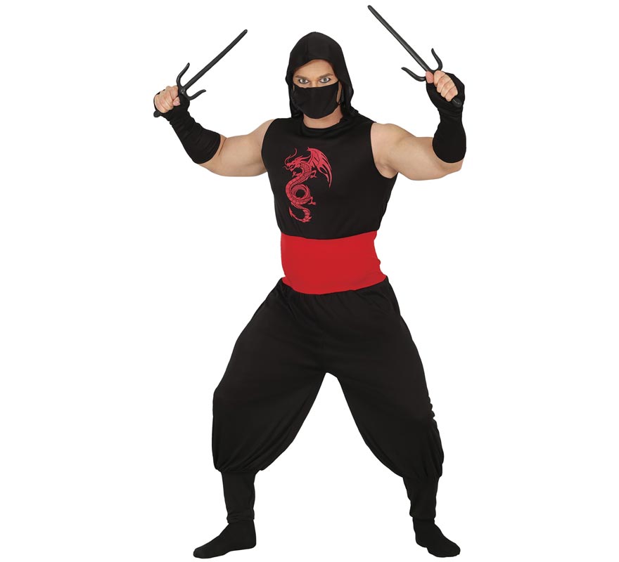 Fato de dragão ninja masculino