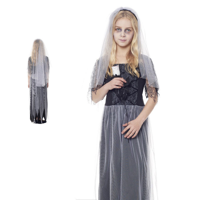 Gray Spirit Bride costume for girls