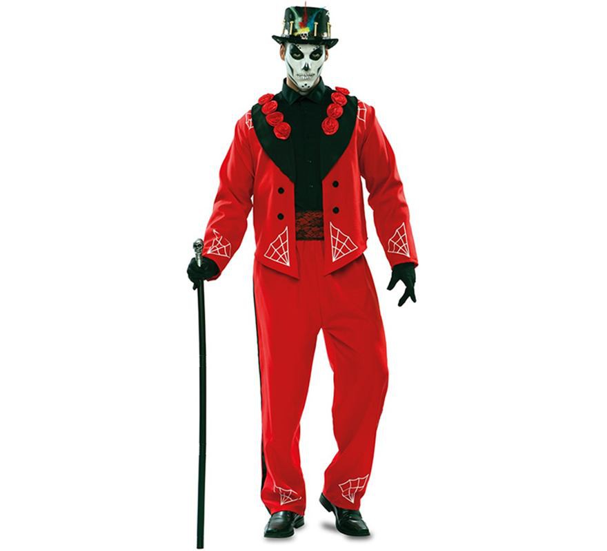 Red Day of the Dead Groom Costume for Men