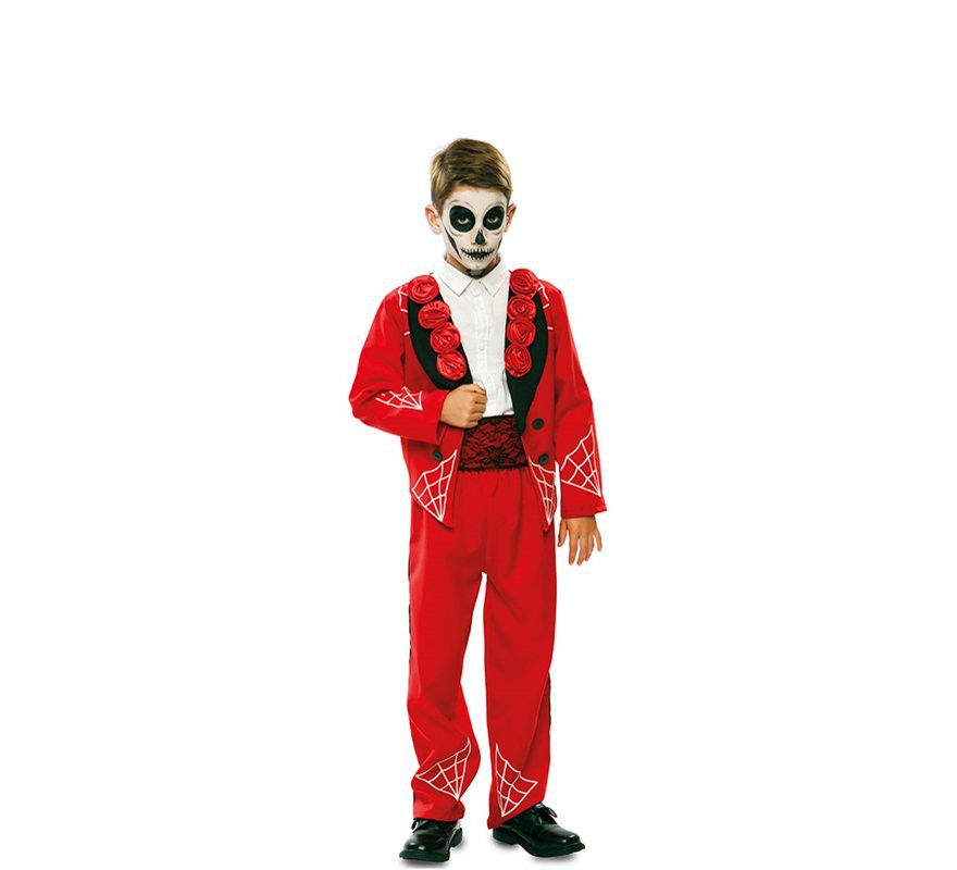 Red Day of the Dead Boyfriend Costume for Boy