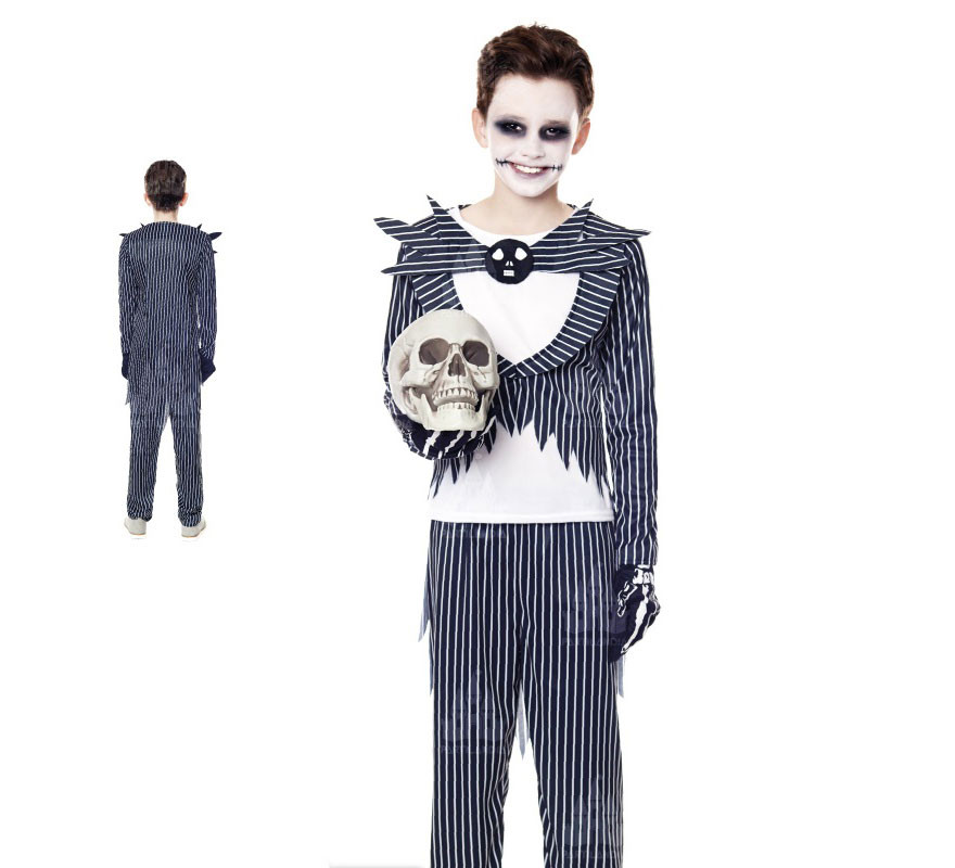 Boy's Black Striped Suit Groom Costume