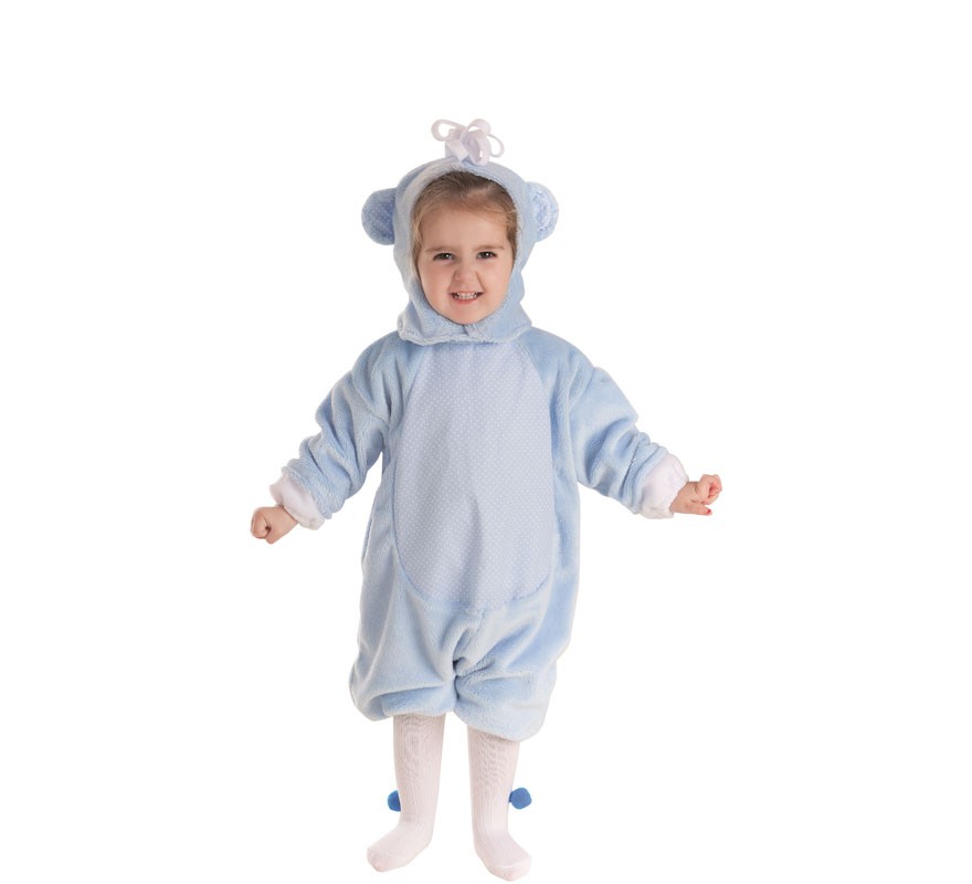 Fato de urso azul para bebês