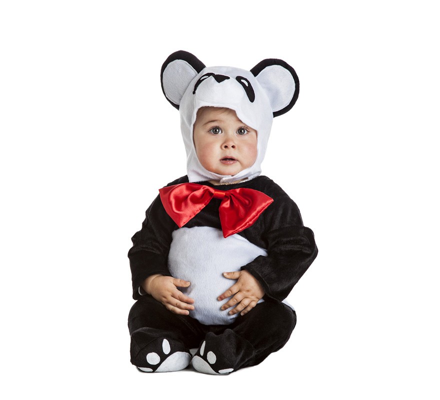 Fato de urso panda para bebé
